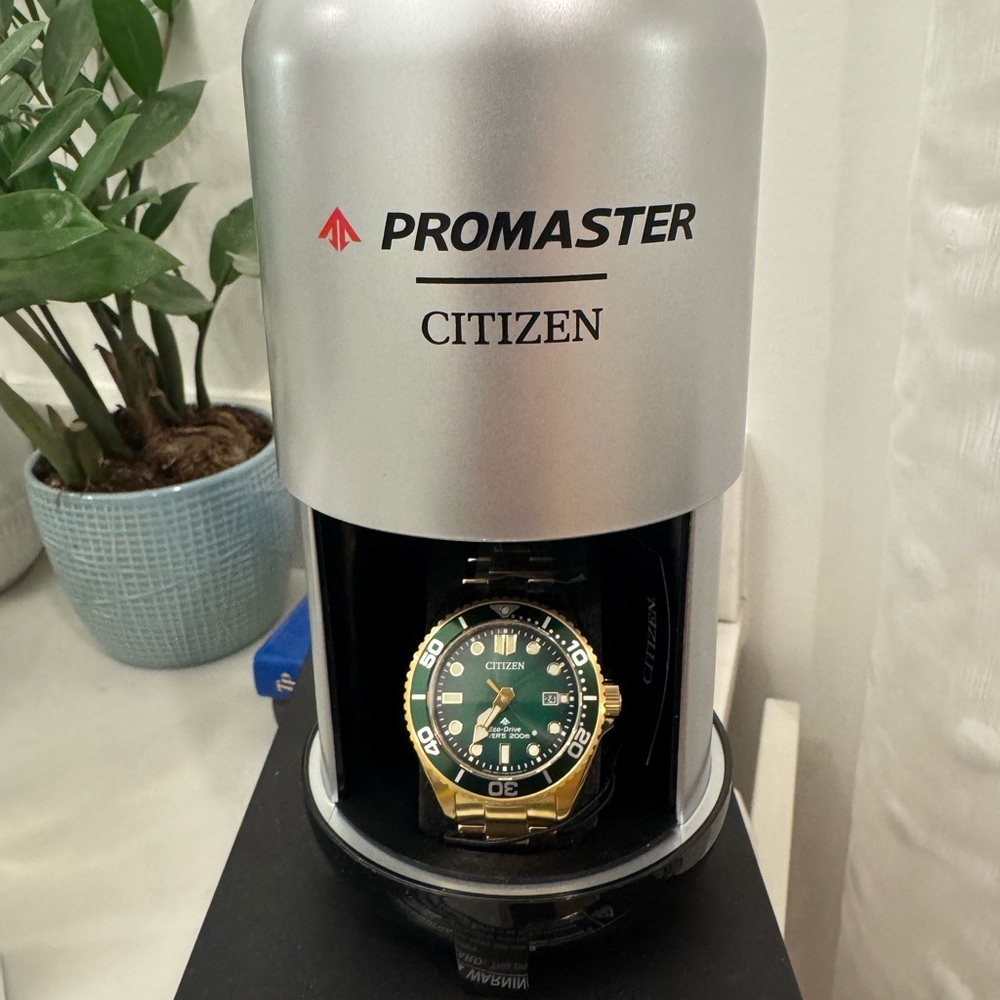 Citizen Eco-Drive Gold and Green Dive Watch